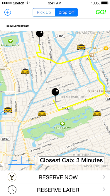 Taxi App Screen